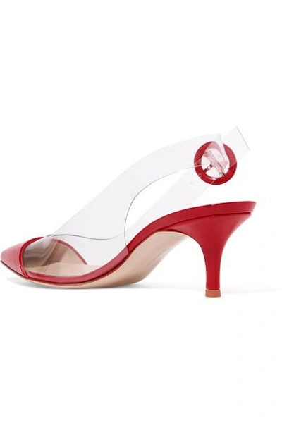 Shop Gianvito Rossi 55 Pvc And Patent-leather Slingback Pumps In Red