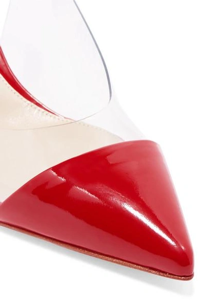 Shop Gianvito Rossi 55 Pvc And Patent-leather Slingback Pumps In Red