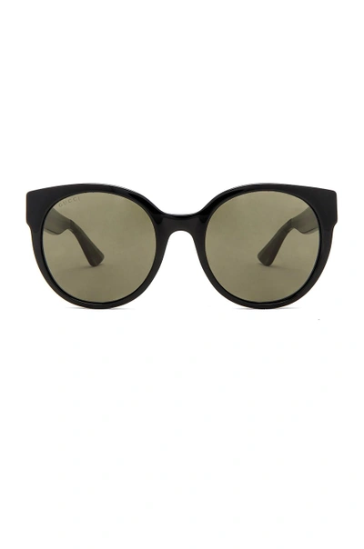 Shop Gucci Round Acetate In Black