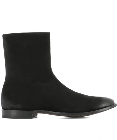 Shop Alexander Mcqueen Black Suede Ankle Boots