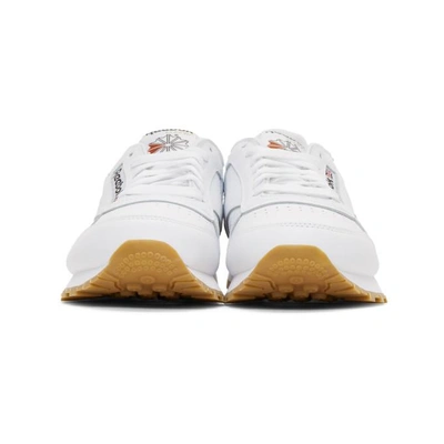 Shop Reebok Classics White Cl Leather Sneakers In Wht/gum