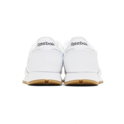 Shop Reebok Classics White Cl Leather Sneakers In Wht/gum