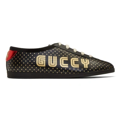 Shop Gucci Black Sega Guccy Falacer Sneakers In 1079 Black