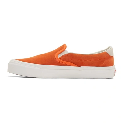 Shop Vans Orange Suede Og 59 Lx Slip-on Sneakers In Red.orange