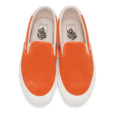 Shop Vans Orange Suede Og 59 Lx Slip-on Sneakers In Red.orange