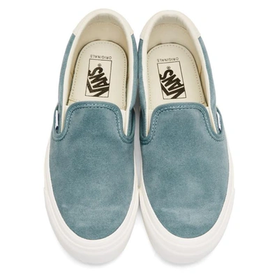 Shop Vans Blue Suede Og 59 Lx Slip-on Sneakers In Smk.blu.mrs