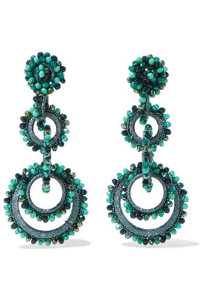 Shop Bibi Marini Sundrop Bead And Silk Earrings In Turquoise