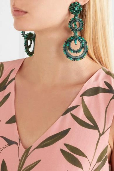 Shop Bibi Marini Sundrop Bead And Silk Earrings In Turquoise