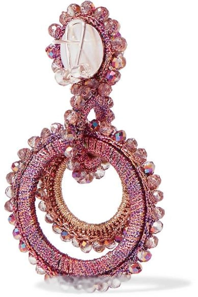 Shop Bibi Marini Mini Sundrop Bead And Silk Earrings In Pink