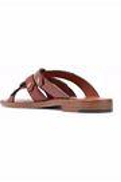 Shop Rosetta Getty Woman Studded Leather Slides Tan
