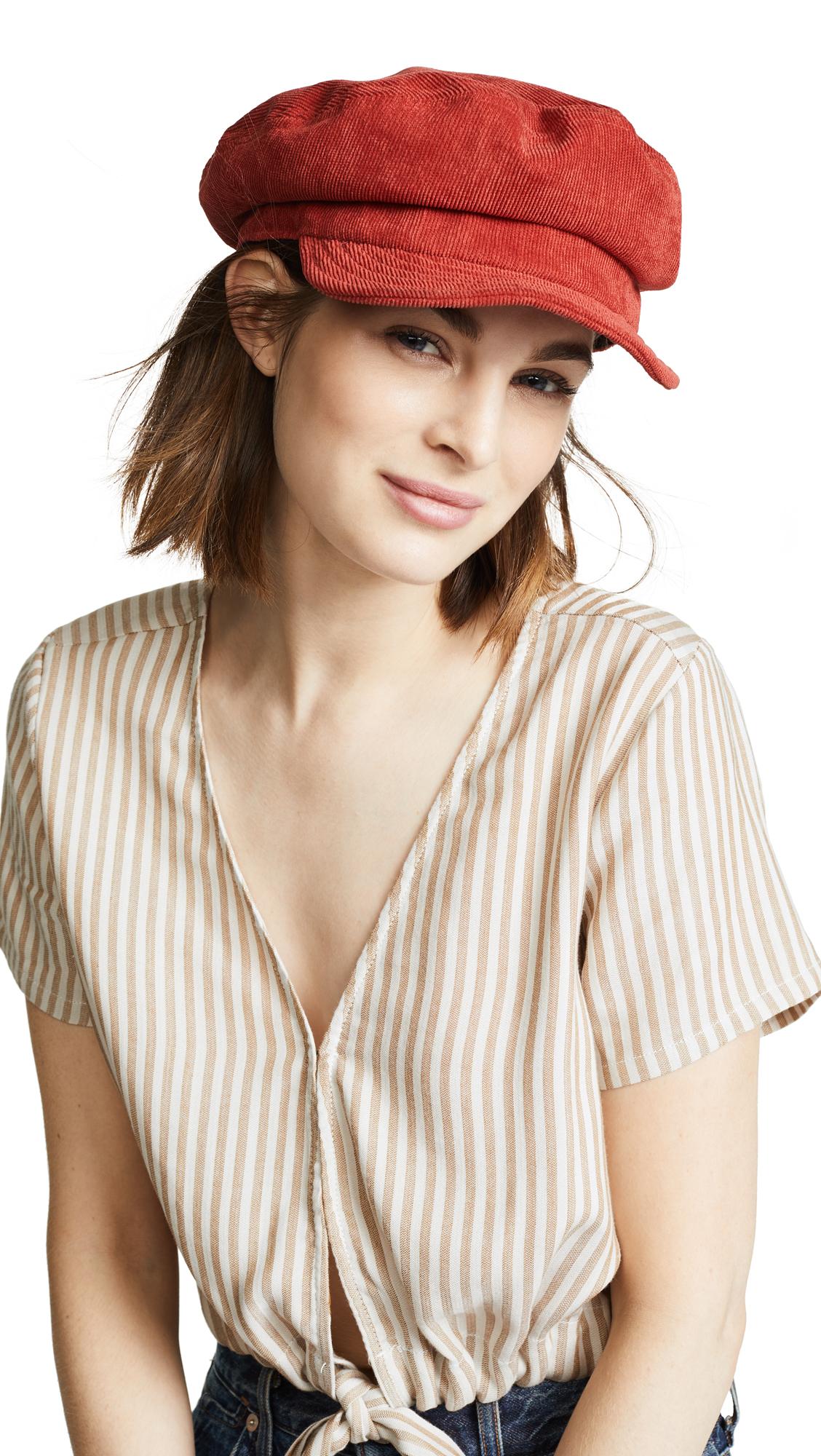 orange newsboy cap