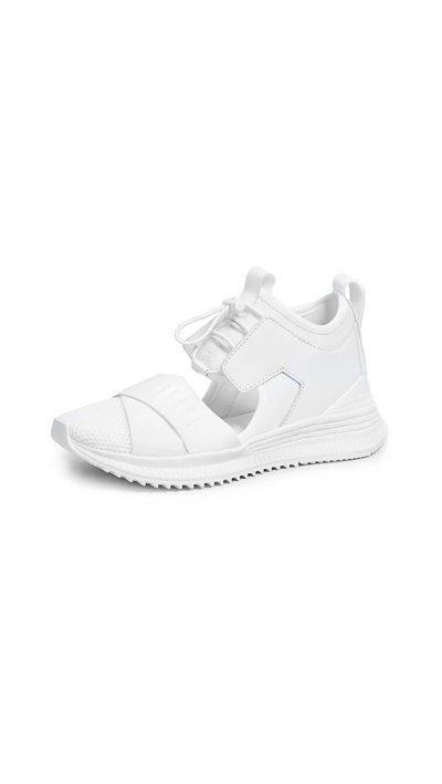 Shop Puma X Fenty Avid Sneakers In  White/drizzle/ White