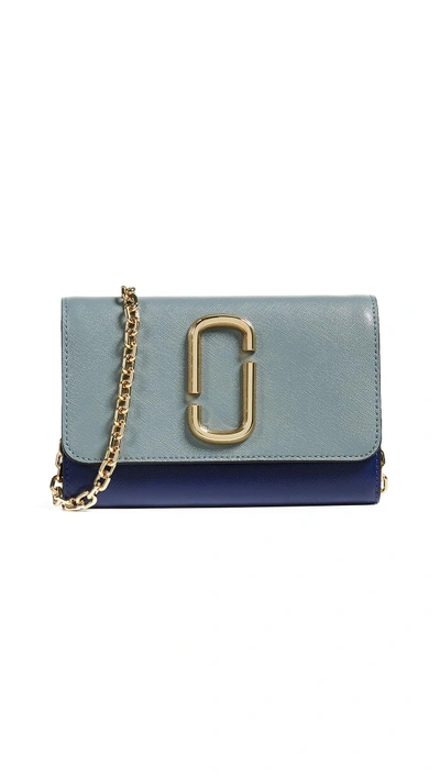 Shop Marc Jacobs Snapshot Wallet On A Chain In Slate Multi