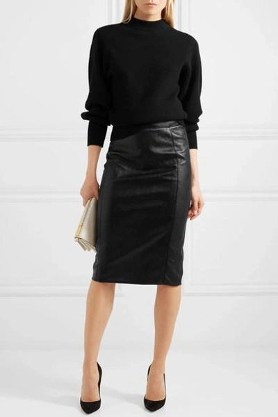 Shop Stella Mccartney Faux Leather Pencil Skirt In Black