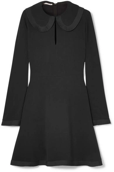Shop Stella Mccartney Peter Pan Collar Cady Dress In Black