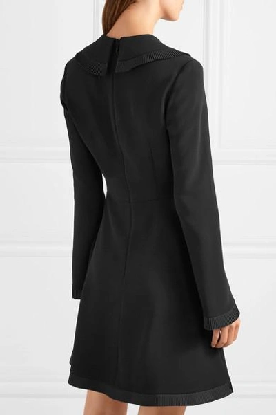 Shop Stella Mccartney Peter Pan Collar Cady Dress In Black