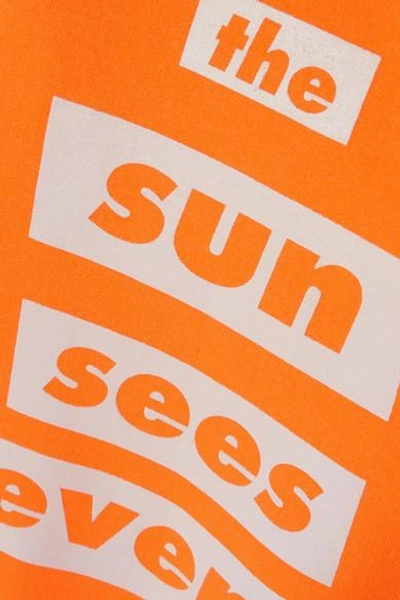 Shop Paradised Sun Sees Printed Cotton-blend Jersey Sweatshirt In Bright Orange