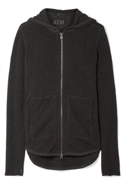 Shop Atm Anthony Thomas Melillo French Cotton-blend Terry Hoodie In Anthracite