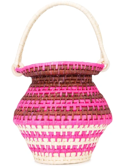 Shop Sensi Studio Woven Bucket Tote - Pink