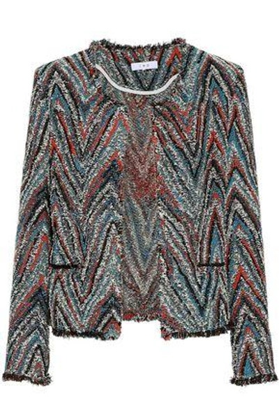 Shop Iro Woman Weird Frayed Cotton-blend Tweed Jacket Multicolor