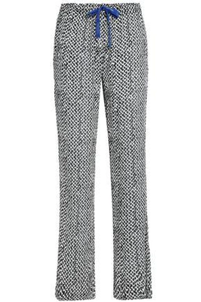 Shop Calvin Klein Underwear Printed Crepe Pajama Pants In Black