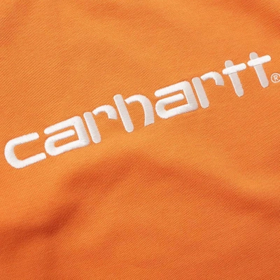Shop Carhartt Embroidered Logo Crew Sweat In Orange