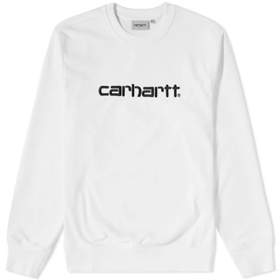 Shop Carhartt Embroidered Logo Crew Sweat In White