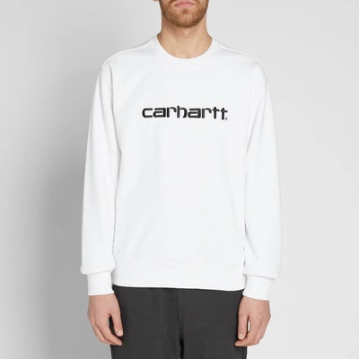 Shop Carhartt Embroidered Logo Crew Sweat In White