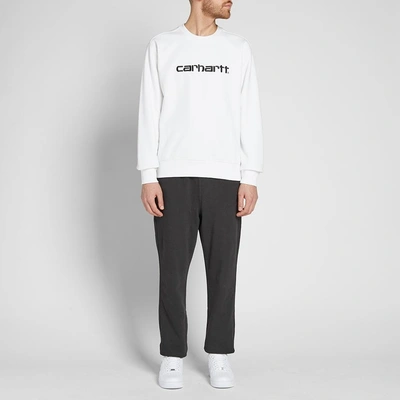 Shop Carhartt Embroidered Logo Crew Sweat In White