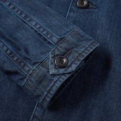 Shop Albam Press Overshirt In Blue