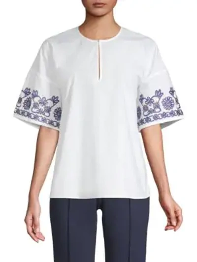 Shop Tory Burch Amy Cotton Top In White