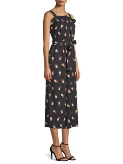 Kate Spade Pineapple Wide Leg Crop Jumpsuit In Black ModeSens