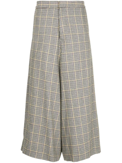 Shop Bassike Checked Wide Leg Trousers