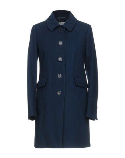 Shop Geox Coat In Dark Blue