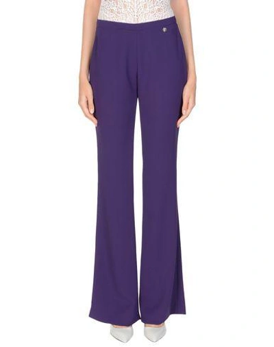 Shop Versace Collection Woman Pants Mauve Size 6 Polyester In Purple