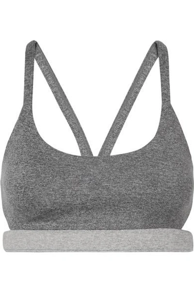 Shop We/me The Balance Cutout Stretch-jersey Sports Bra In Gray