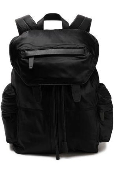 Shop Alexander Wang Woman Leather-trimmed Satin-twill Backpack Black