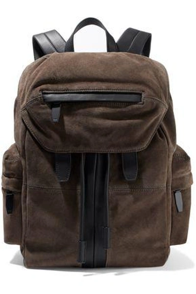 Shop Alexander Wang Woman Marti Leather-trimmed Suede Backpack Gray