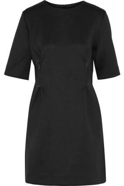 Shop Y-3 Woman + Adidas Spacer Zip-detailed Neoprene Mini Dress Black
