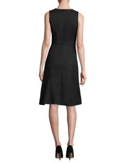 Shop Derek Lam V-neck A-line Dress In Black