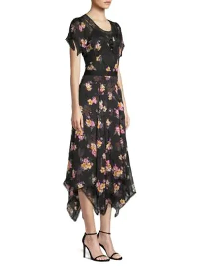 Shop Coach 1941 Embroidered Floral Print Dress In Black