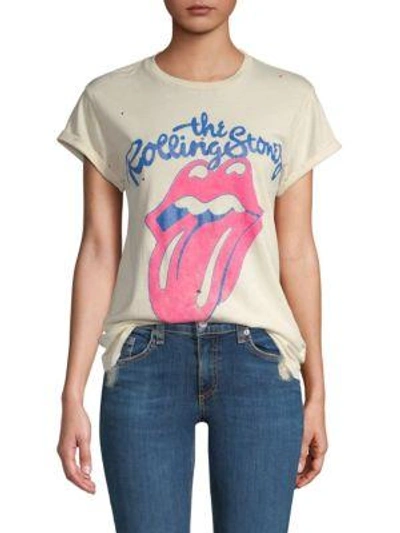 Shop Madeworn Rolling Stones Crewneck Tee In Dirty White
