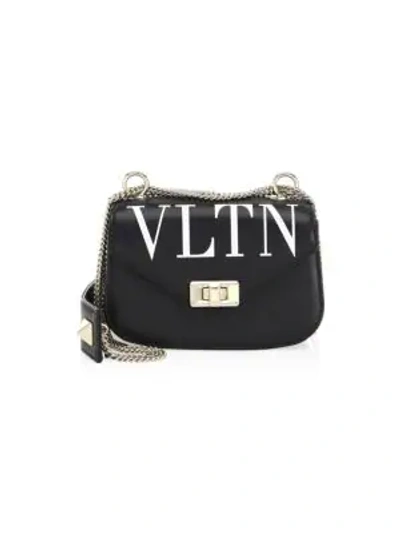 Shop Valentino Small Leather Shoulder Bag In Black White