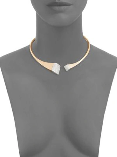 Shop Roberto Coin Sauvage Privé 18k Rose Gold & Pavé Diamond Collar Necklace In Yellow Gold