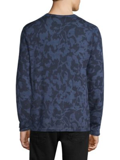 Shop Michael Kors Abstract Floral Crew Sweater In Midnight