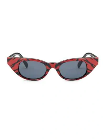 Shop Le Specs Women's  X Adam Selman The Breaker 44mm Cat Eye Sunglasses In Red Tiger