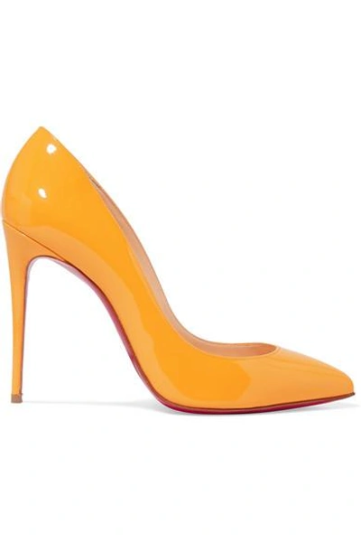 Shop Christian Louboutin Pigalle Follies 100 Patent-leather Pumps In Yellow