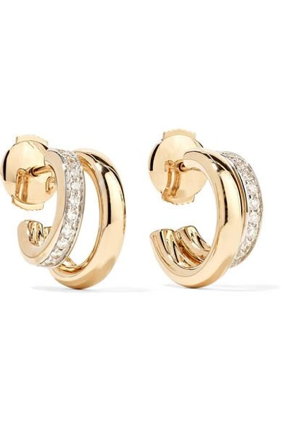 Shop Pomellato 18-karat Rose Gold Diamond Hoop Earrings
