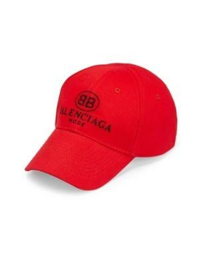 Shop Balenciaga Mode Cotton Baseball Cap In Red