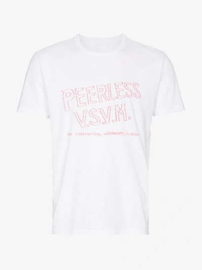 Shop Visvim Peerless Sketch Cotton Short Sleeve T Shirt In White